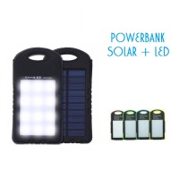 Jual Power Bank Solar Cell Charger+12 Led/ Pengisi Daya Tenaga Surya Murah