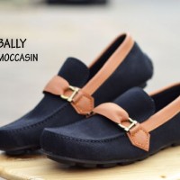 Sepatu ORIGINAL Flat-Santai-Kuliah Bally Mocasin Hitam
