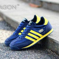 SEPATU CASUAL KETS SNEAKER ADIDAS DRAGON NAVY KUNING MADE IN VIETNAM