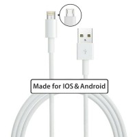Jual Data Cable 2 in 1 Lightning (iPhone 5 ke atas) & Micro USB (Android) Murah