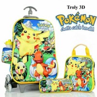 Jual Tas Troli Anak Pokemon 3D 4in1 Set Murah