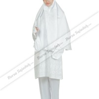 Stelan Busana Wanita Muslim Jilbab Warna Putih - Ihrom Nadhira Sykava