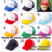 topi trucker kids anak polos