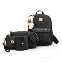 Jual Tas Ransel Wanita Import A1662 Black 4 In 1 Backpack Murah