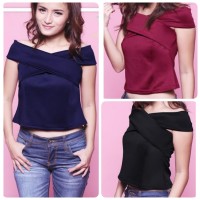 Jual SELINA ATASAN SABRINA TANKTOP SCUBA SALE MURAH Murah