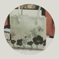 TAS ANYAMAN PANDAN DECOUPAGE - WEBE BESAR