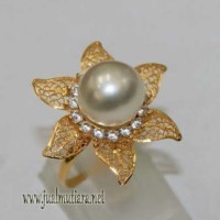Cincin Emas Model Kendari 22 Karat Mutiara Laut CML131