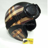 Helm Retro Asli Classy Warna Burbery Coklat Muda Google Lokal