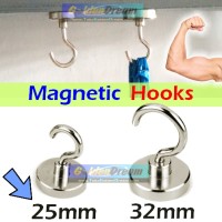 Jual Strong Magnet Hooks 25 mm Neodymium N35 Gancu Gantungan Magnetic Hang Murah
