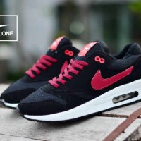 SEPATU PRIA NIKE AIRMAX ONE HITAM LIST MERAH MADE IN VIETNAM
