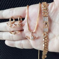 SET PERHIASAN XUPING ANAK LAPIS EMAS 18K anting cincin gelang kalung