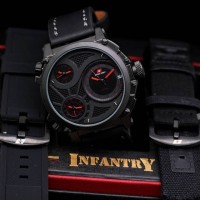 JAM TANGAN SWISS ARMY INFANTRY BLACK RED