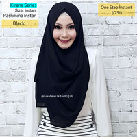 Jual Pashmina Instan Kirana Series Black | hijab vanilla osi hl princess Murah