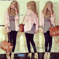 busana muslim wanita thalita hijab peach