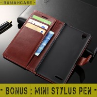 Jual Oppo F1 Selfie Expert - Flip Cover Wallet Leather Case Casing Dompet Murah