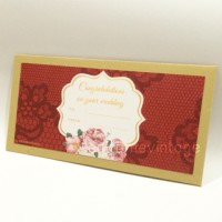 Jual Amplop Angpao WEDDING Lace and Flower RED Murah