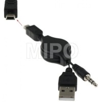 Kabel Retractable 5pin to USB + Audio