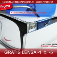 Jual Kacamata Nike + Lensa Minus/Baca Frame Pria/Cewek Kotak Korea Vintage Murah