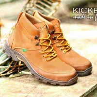 SEPATU PRIA KICKERS TREKING TAN MADE IN FRANCE 100% BOOTS SAFETY