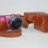Jual Leather Case For Sony Alpha A5000/A5100 - Cokelat Murah