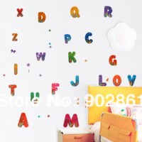 Jual WALLSTICKER/WALL STIKER 50X70-XY8073-COLORFUL ALPHABET Murah