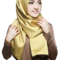 Jual JILBAB HIJAB KERUDUNG PASHMINA SATIN VELVET GOLD Murah