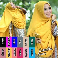 Jilbab Hijab Syari Landra Sifon Ceruti Dua Lapis + Rempel