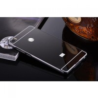 Jual Aluminium Bumper with Mirror Back Cover Xiaomi Mi Max-Black Murah