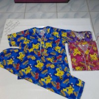 Jual baju tidur batik/stelan baju tidur pokemon /piyama uk M/piyama dewasa Murah