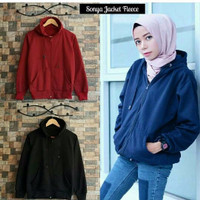 Jual Sonya Jaket Fleece Hoodie Zipper Polos Murah