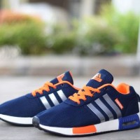 SEPATU PRIA ADIDAS NMD TABUNG NAVY LIST ORANGE MADE IN VIETNAM