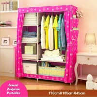 MURAH!!! Lemari pakaian pink sunflower(portable,bongkar pasang)..