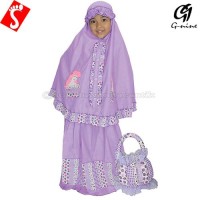 Promo! Mukena Anak Katun Ungu Princess 4-10 Tahun (M-XL KEREN