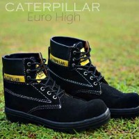 Sepatu Boots CAT Pria Euro Hight Black Suede