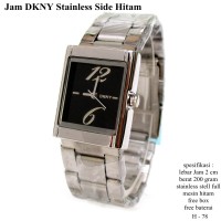 jam tangan wanita stainless side hitam fullset