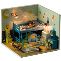 Jual Mainan Edukatif Rumah Rumahan DIY Kamar Anak Lampu LED & Akrilik C Murah