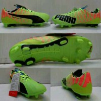 Sepatu Bola Puma Evospeed SL Stabilo-Oren list Hitam Grade Ori