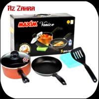 Panci + Wajan MAXIM Venice Set 5 Pcs | Frypan, Saucepan, Spatula Murah