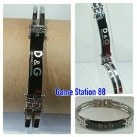 Gelang Pria / Wanita Titanium Stainless Steel Baja Putih 017