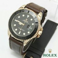 JAM TANGAN PRIA/COWOK MERK ROLEX KULIT PAKET