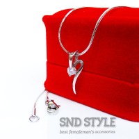 kalung+liontin diamond silver titanium 316L|kalung wanita cewek