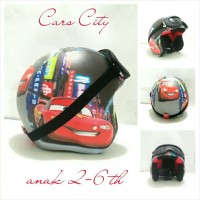Helm Bogo Retro Anak 2-6 th Motif Cars City + Kacamata