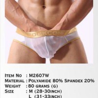 Celana Dalam Pria Cockcon Gold Brief Transparent M2607w White