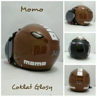 Helm Bogo Retro Klasik JPN MOMO Coklat Glosi SNI