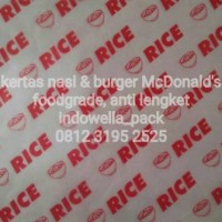 Jual KERTAS NASI&BURGER MCD/KFC UKURAN 22x27CM MOTIF