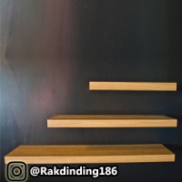 3 Rak Dinding, Minimalis, Gantung, Melayang, Kayu Uk. 80,60,40 x 25