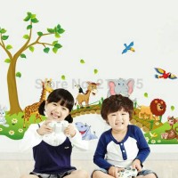 Jual WALL STICKER | STIKER TRANSPARAN 60X90 ABC1041 - CROSSING ANIMAL Murah