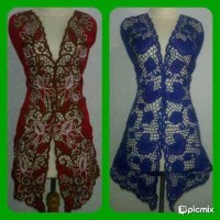 sale kebaya fulker warna biru tua