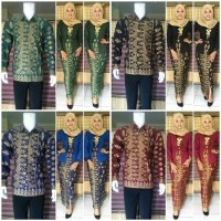 couple sarimbit batik lengan panjang model kutubaru rok span prada