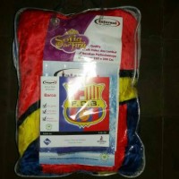 selimut bulu halus internal / selimut anak karakter barca barcelona